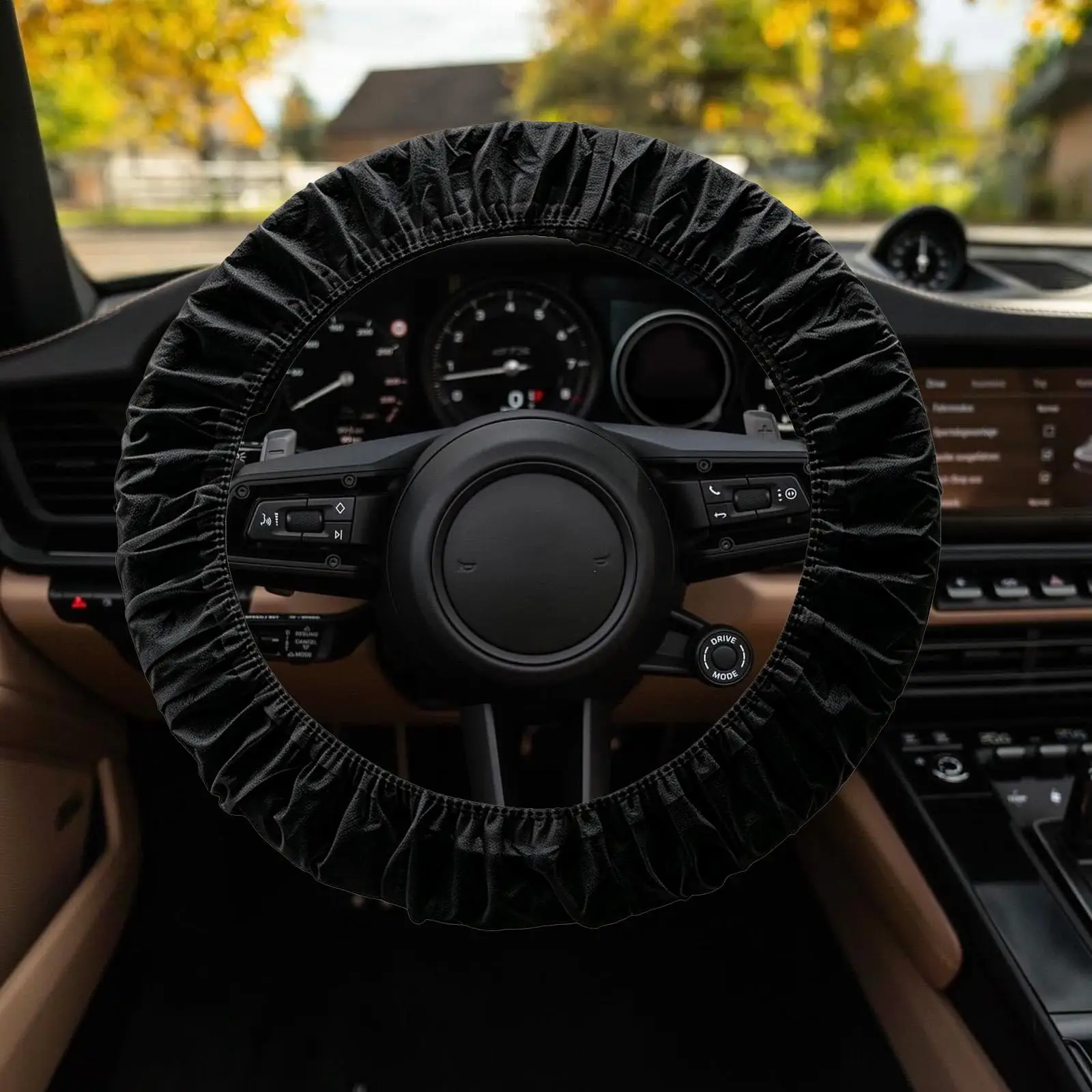 50pcs Disposable Steering Wheel Covers with Elastic Trim Elastic Non-Woven Steering Wheel Protector for SUV Sedan Truck MPV