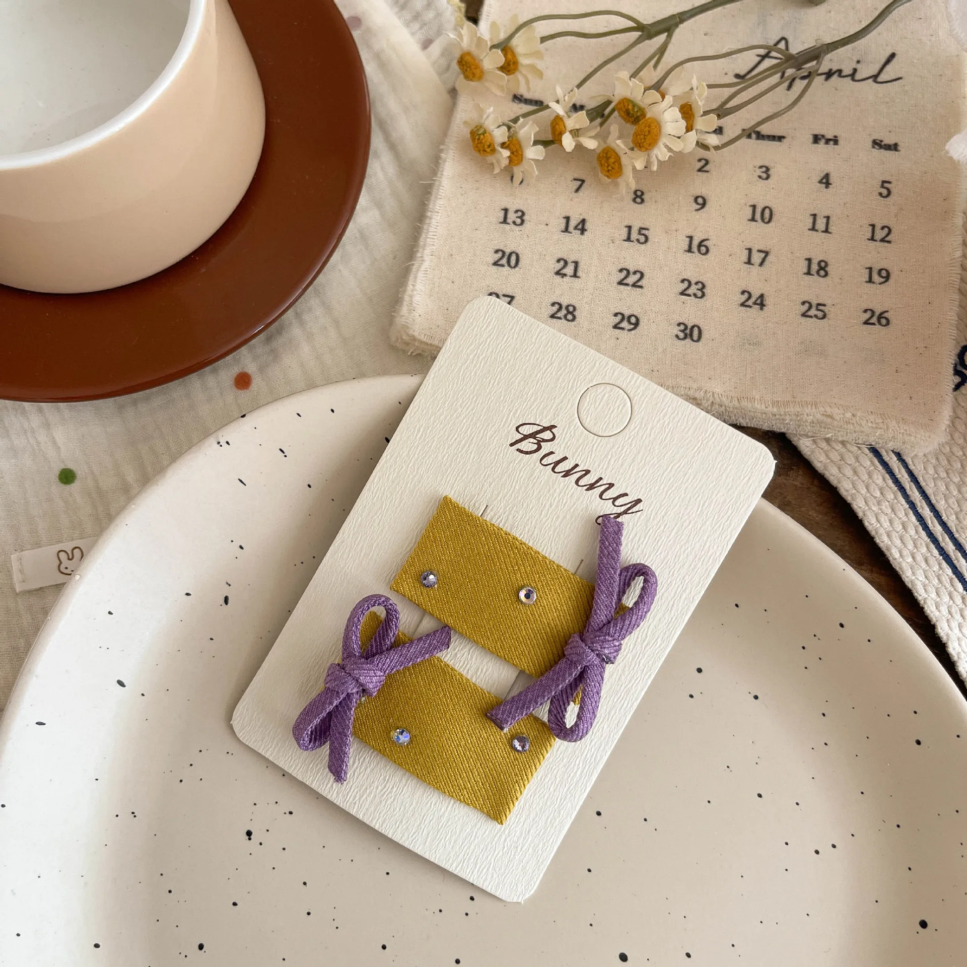 2pcs Baby Bows Hair Clips for Girls Snap Clip Children Hair Accessories Kids Side Toddler Bobby Clip Fabric Diamond Hairclips - Image 3