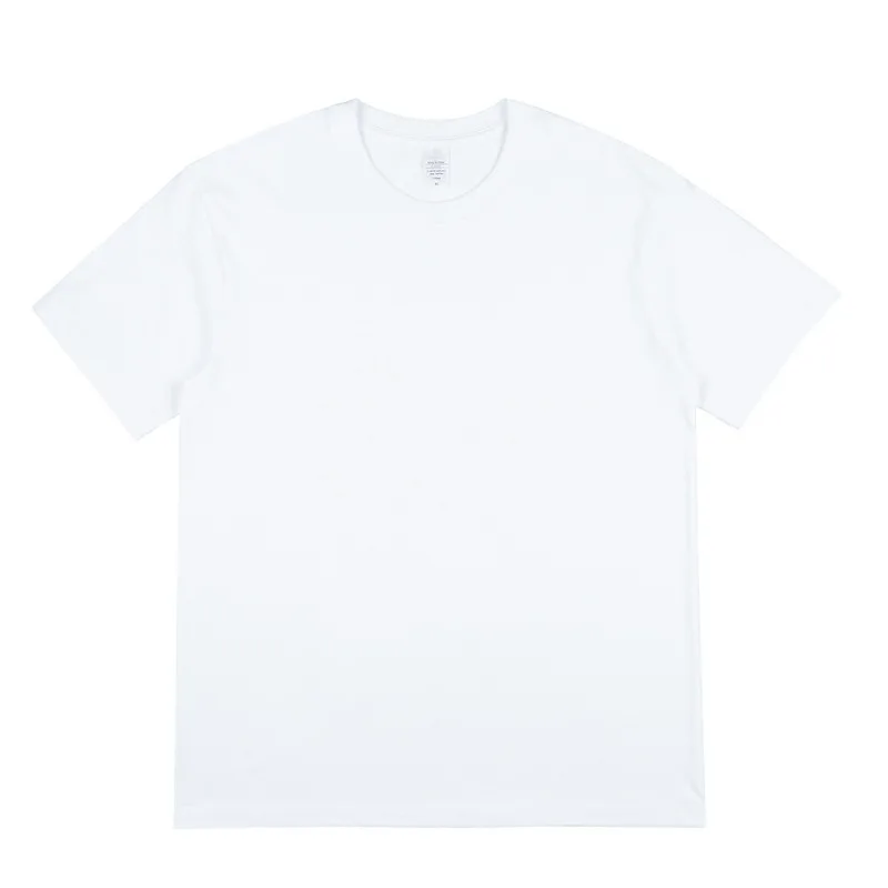 

260G Heavyweight Cotton White Short-sleeved T-shirt for Men Round Neck Large Version Solid Color Base Shirt for Women