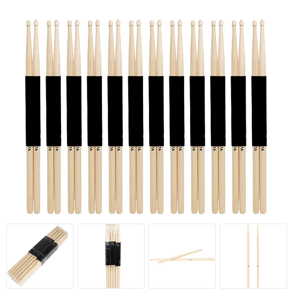 

12Pairs Maple Drumsticks Sweat Grip Enhanced Durability Suitable for Drums Percussion Instruments Practice Fast Complex Rhythms