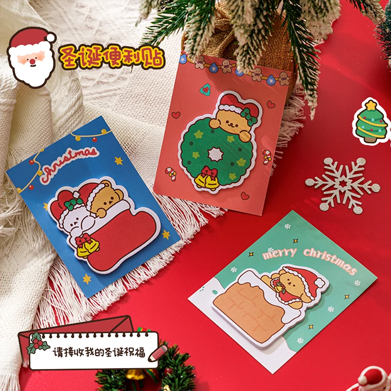 30pcs/pcs Christmas cartoon sticky notes shaped with sticky n times stickers high value sticky notes portable memo message note