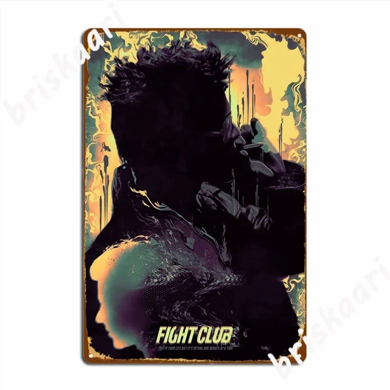 Tyler Durden Yellow Light Metal Plaque Poster Cinema Living Room Party Vintage Plaques Tin Sign Poster