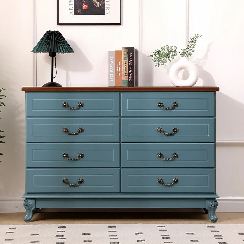 LH solid wood chest of drawers simple modern drawer storage bedside table living room against the wall