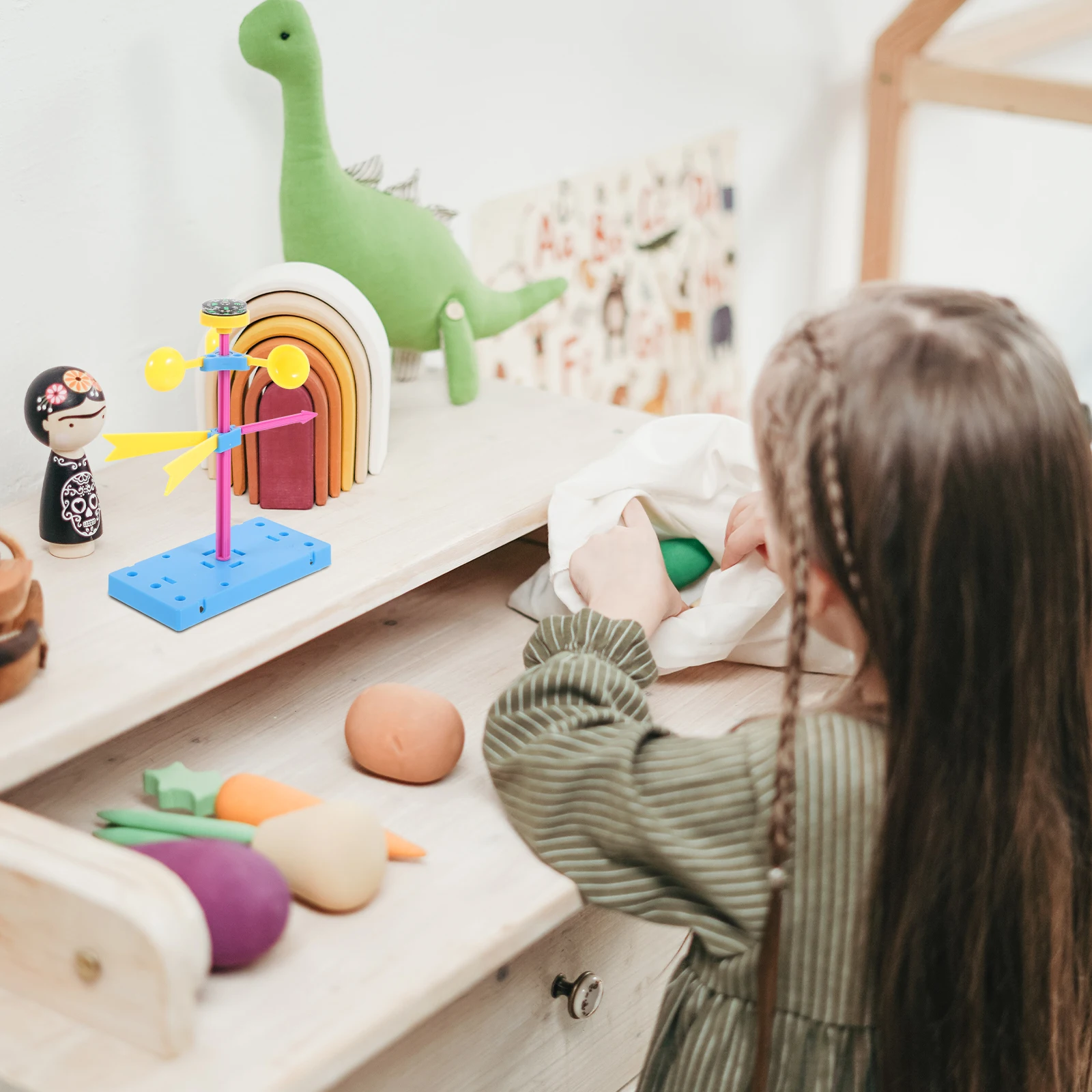 

2 Pcs Wind Vane Material Package Assemble Toys Science Experiment Projects for Kids Assembly Plaything Kit Kits Plastic Child