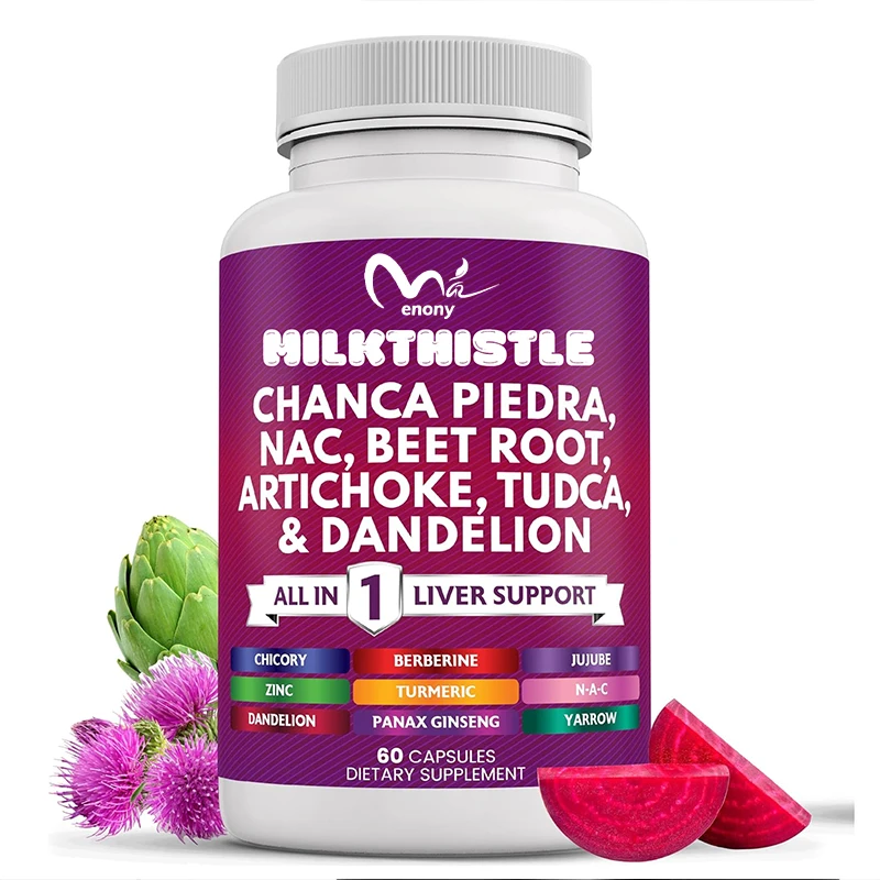 Advanced liver support formula, including milk thistle, beetroot, Korean thistle, root astragalus, ginger -60 capsules