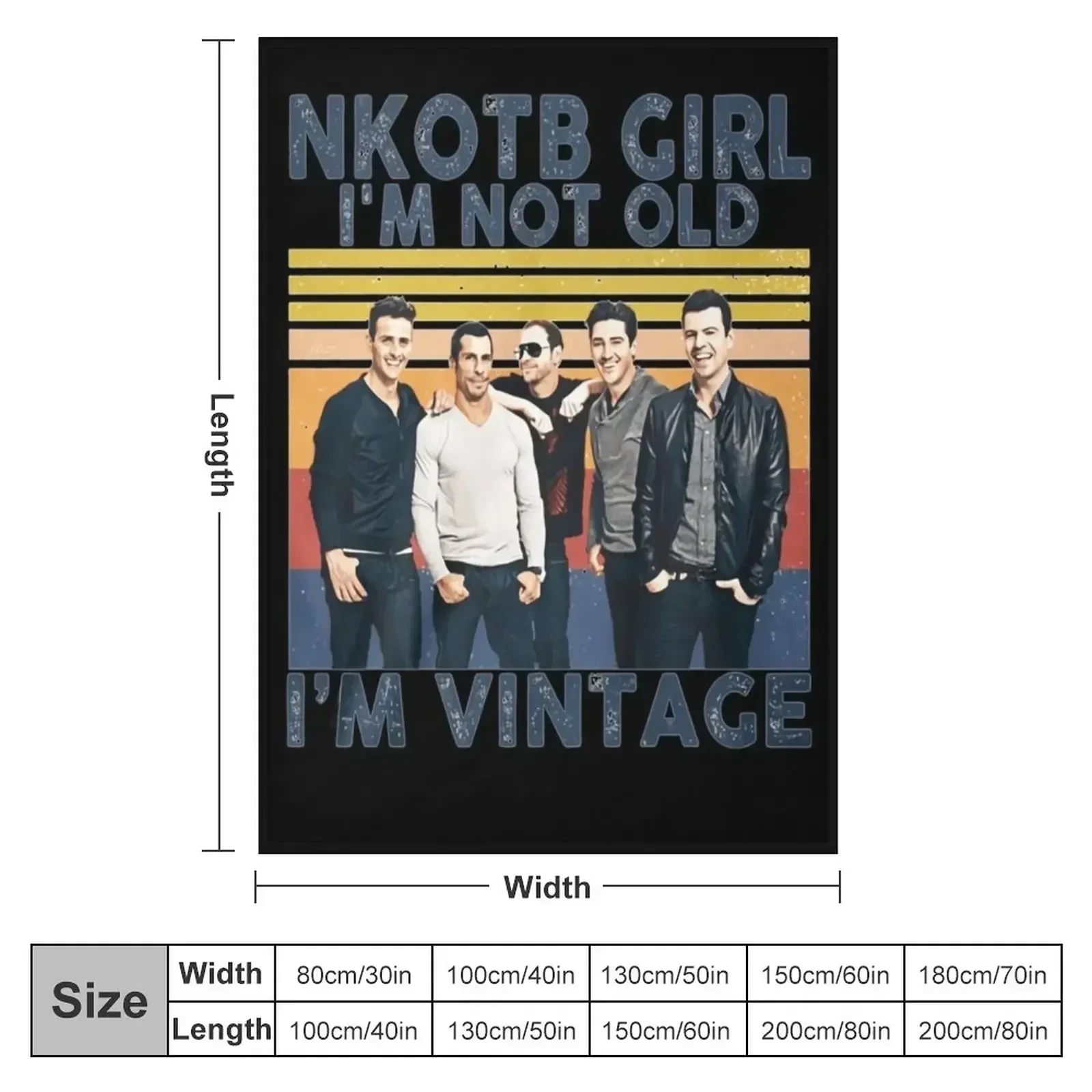 NKOTB Girl I'm NOT Old I'm Vintage Music Gift For Fans, For Men and Women Throw Blanket couch