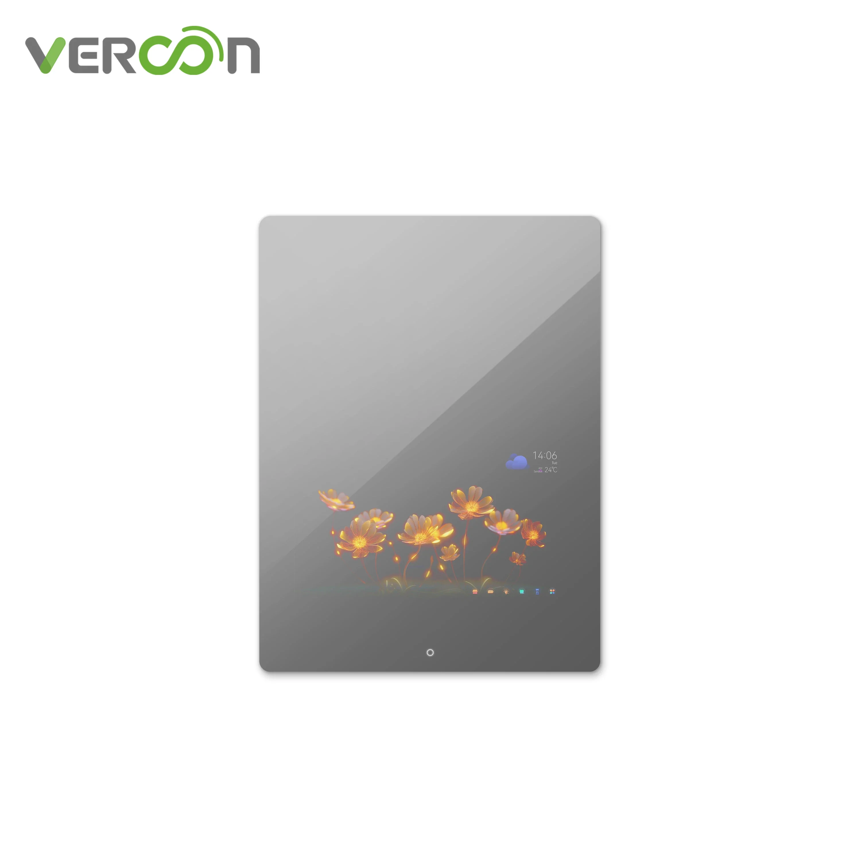 Vercon สมาร์ทกระจกห้องน้ํา Illuminated LED กระจกติดผนังกระจกเงาลําโพงบลูทูธสุขภาพ Smart Home Media