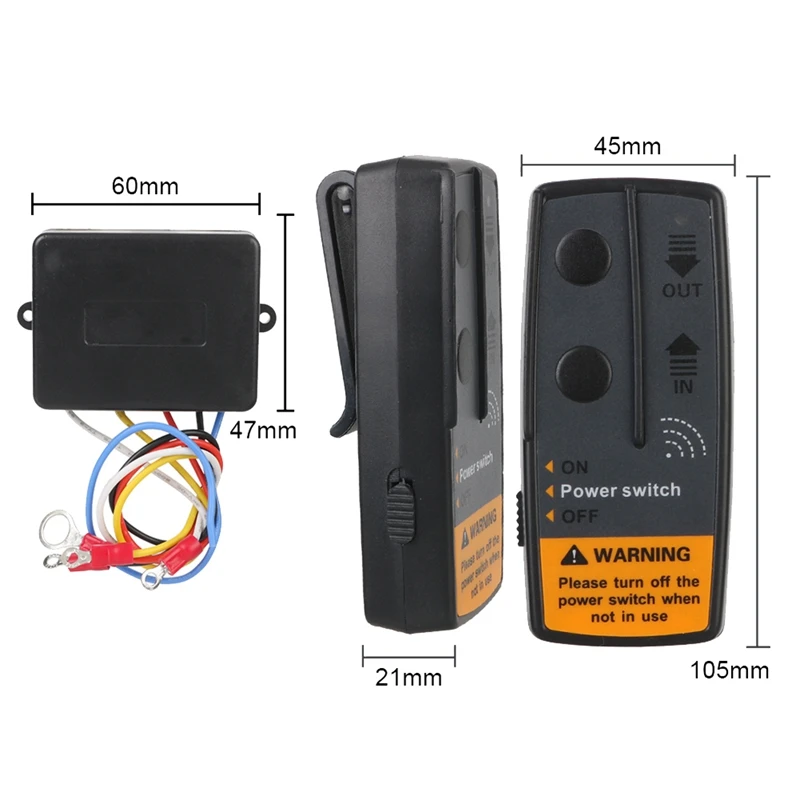 Telecomando senza fili del controller dell'interruttore dell'argano elettrico 2.4G 12V 24V per il rimorchio ATV fuoristrada 72W