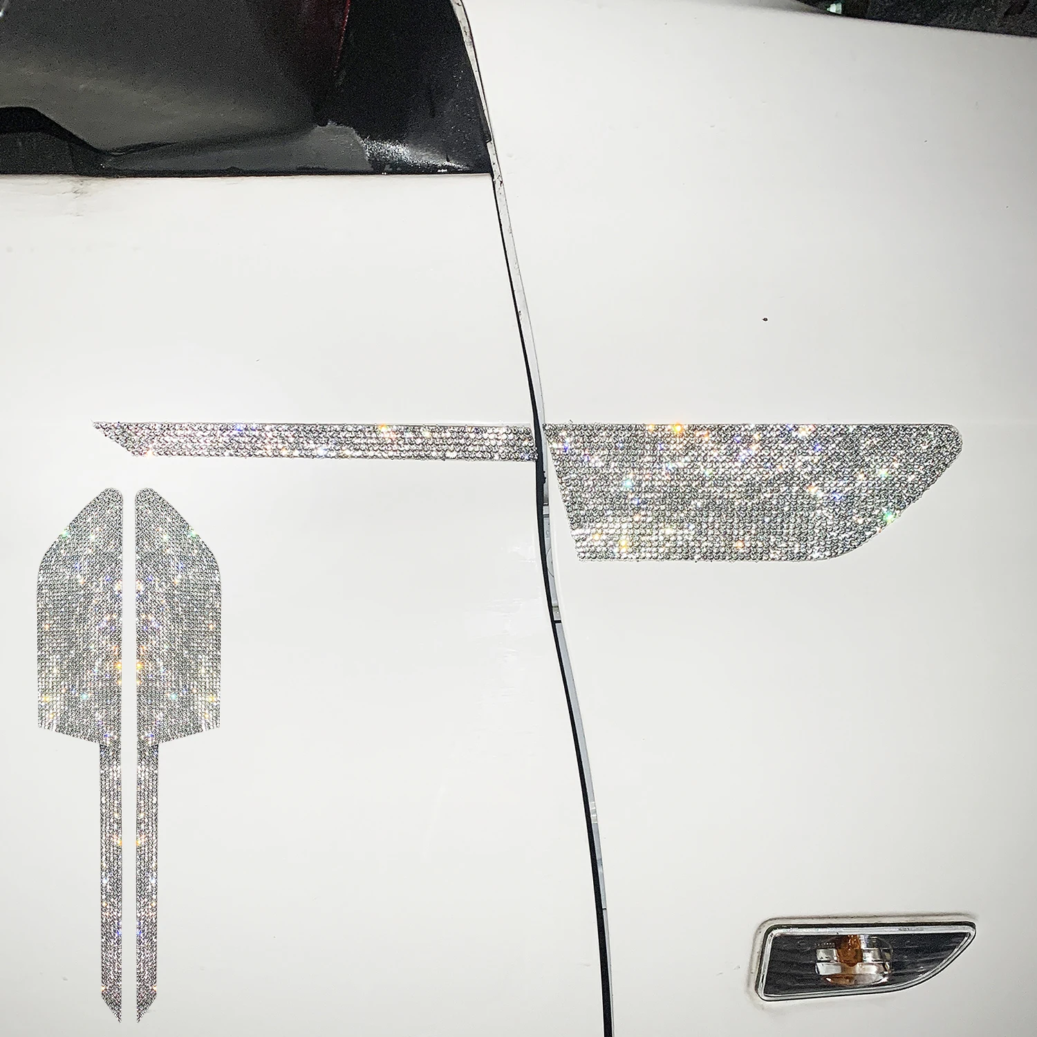 8pcs beautiful car body sticker, side air outlet leaf panel sticker, modified personalized decoration, high-end feeling, warning