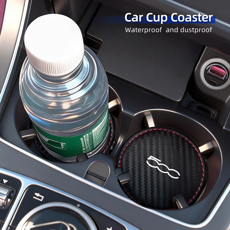 Car interior leather-edge water cup holder For FIAT 500 Grande Punto Tipo Stilo UNO Astra Bravo Panda Freemont Linea