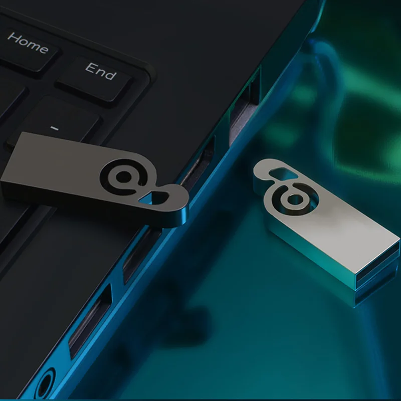 ฟรีที่กําหนดเองเลเซอร์แกะสลักโลโก้สีโลหะ Musical Note รุ่น USB2.0 แฟลชไดรฟ์ 4GB 8GB 16GB 32GB 64GB 128GB