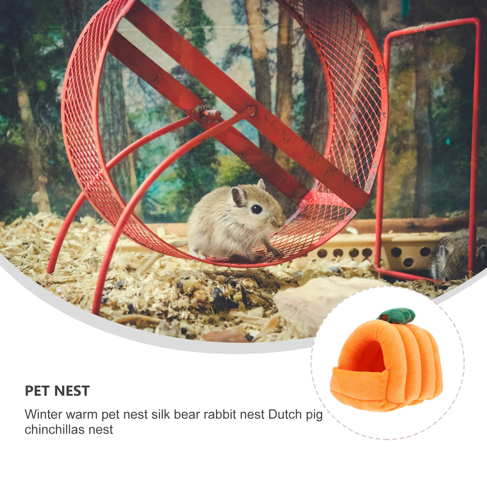 

Guinea Pig Toys Pet Nest Chinchilla Hamster Shelter Cage Hammock Bed Orange Hideout Beds