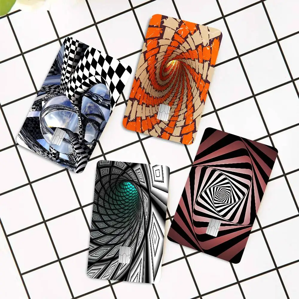 3D Vortex Illusion Anmie Sticker Film Skin Cover For Credit Card Debit Bank Card Front