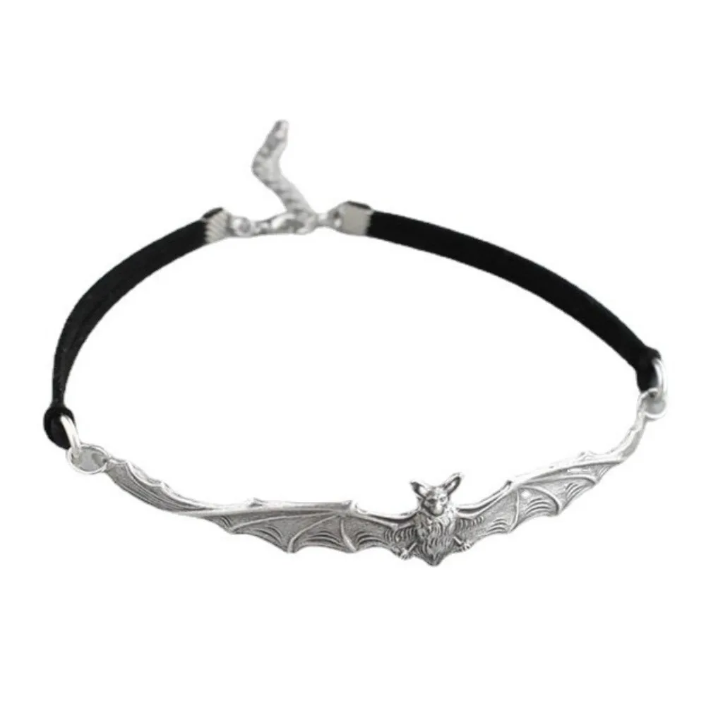 Fashion Goth Black Large Spread Wings Flying Vampire Bat Necklace for Women Halloween Party Collar Chain Jewelry Accessory Gifts view 5
