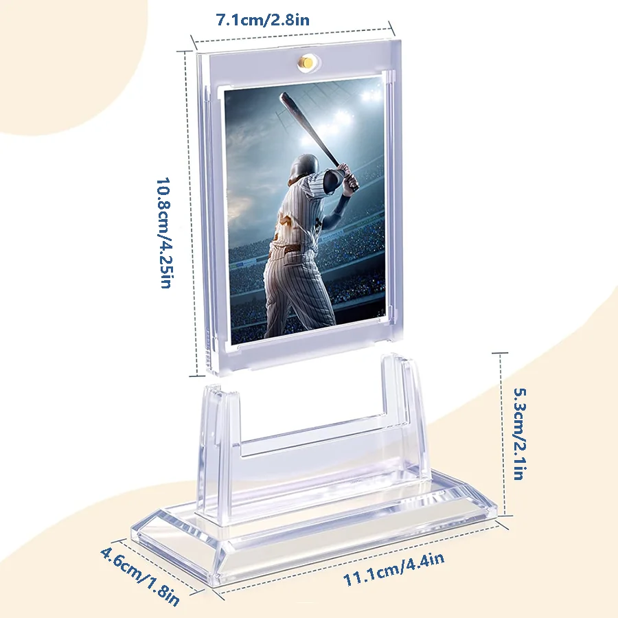 4 Card Holders for Trading Cards, Stock Card Protector (with 4 Stands), Acrylic Hard Card Set for Coordinated Vision and Display