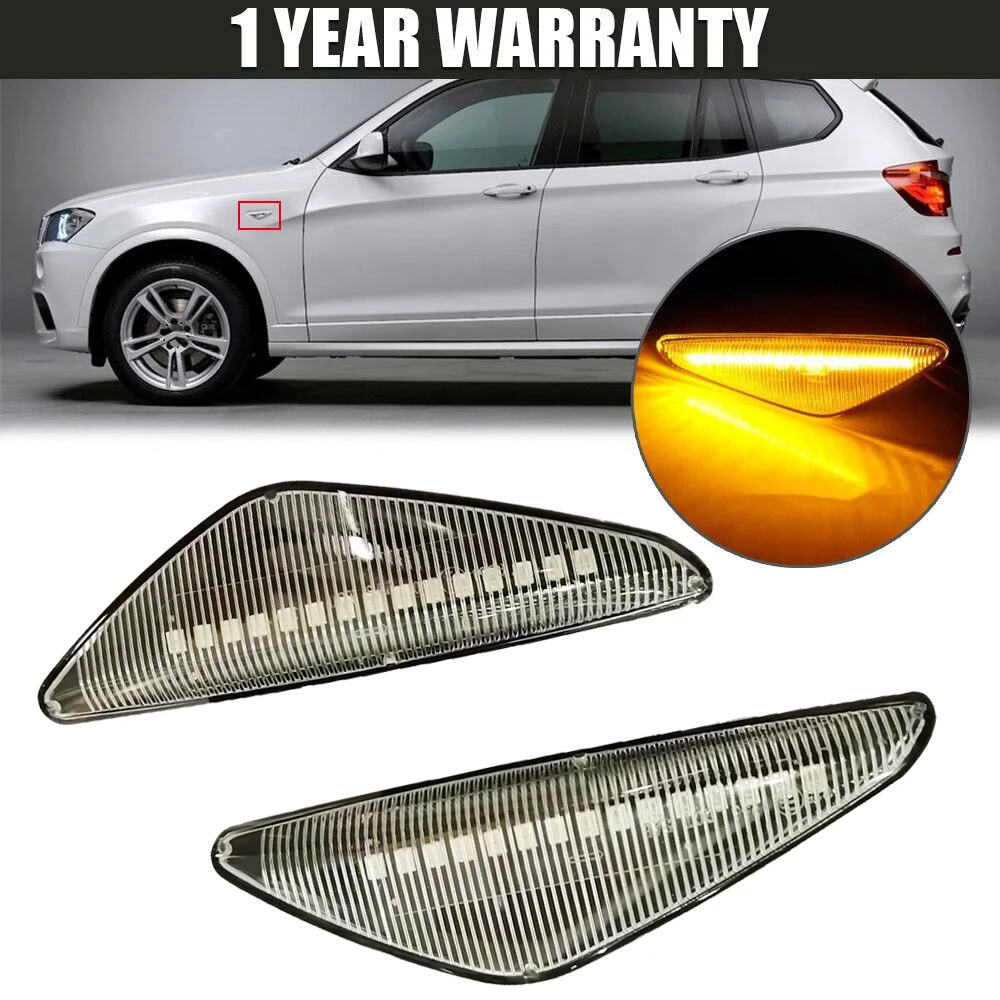 

2x Side Indicator LED Repeater Light For BMW X3 F25 X5 E70 X6 E71