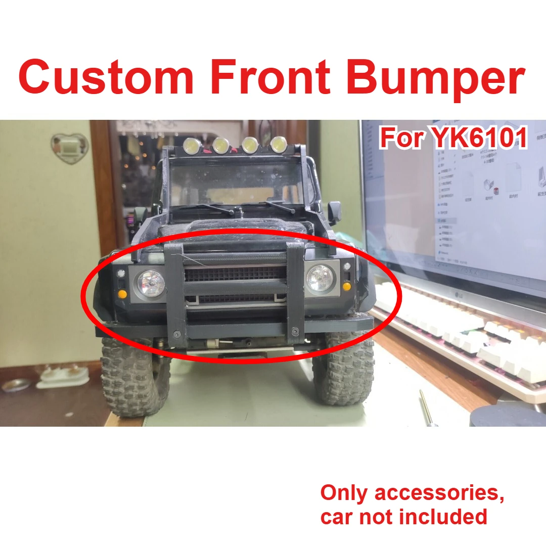 For YIKONG YK6101 1/10 RC Crawler Short Front Bumper Custom Model Number Decorative Styling Decor Upgrade Hobby Accessories
