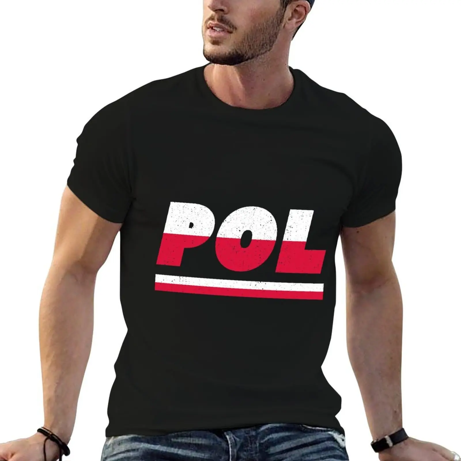 POL Poland Polish ISO Code 3166 T-Shirt cotton t shirts man 100% t shirt man luxury man t shirt designer T-shirt