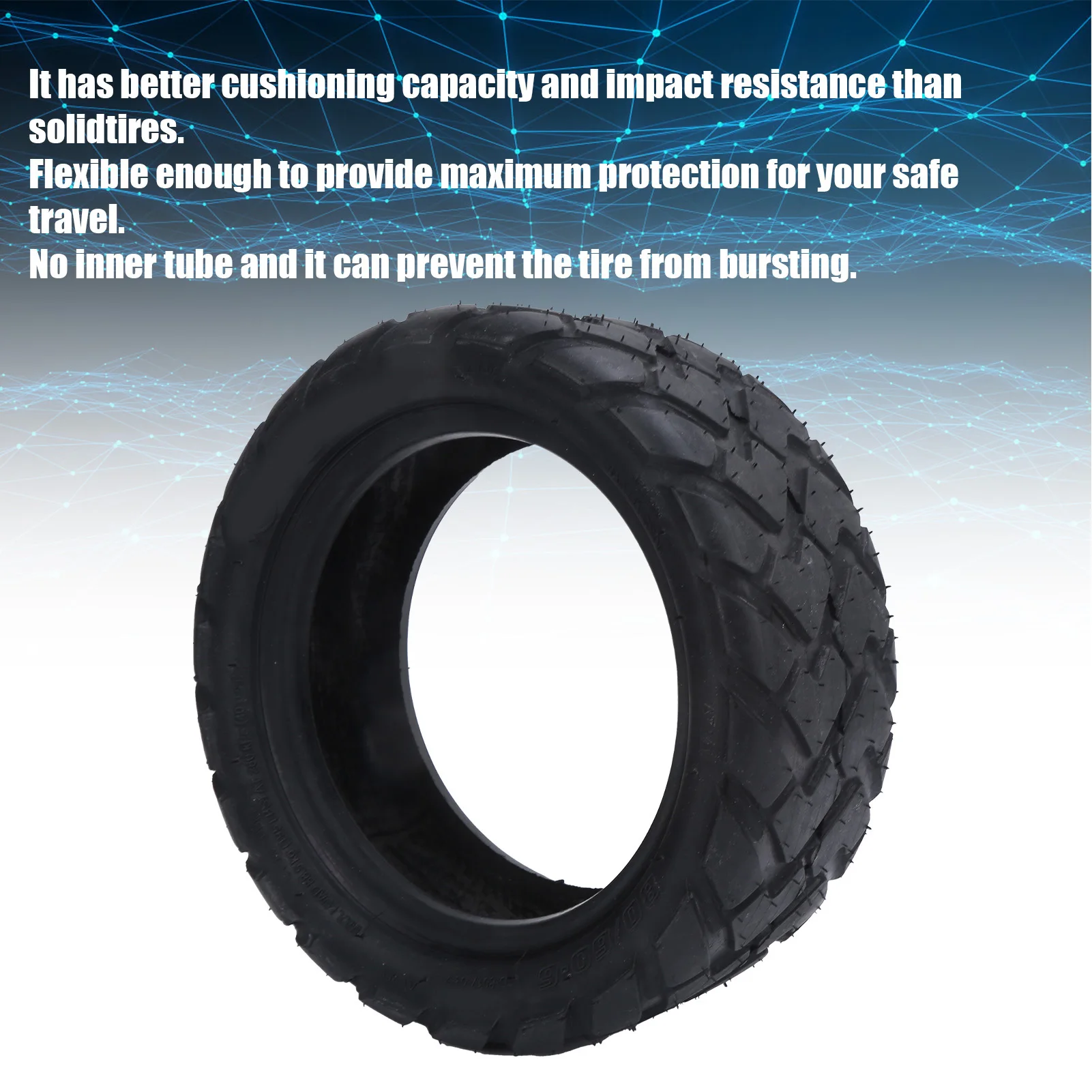 80/60‑6 Vacuum Tubeless Rubber Tire Tyre for Electric Scooter Karts ATV Replacement Electric Scooter Replacement Tires