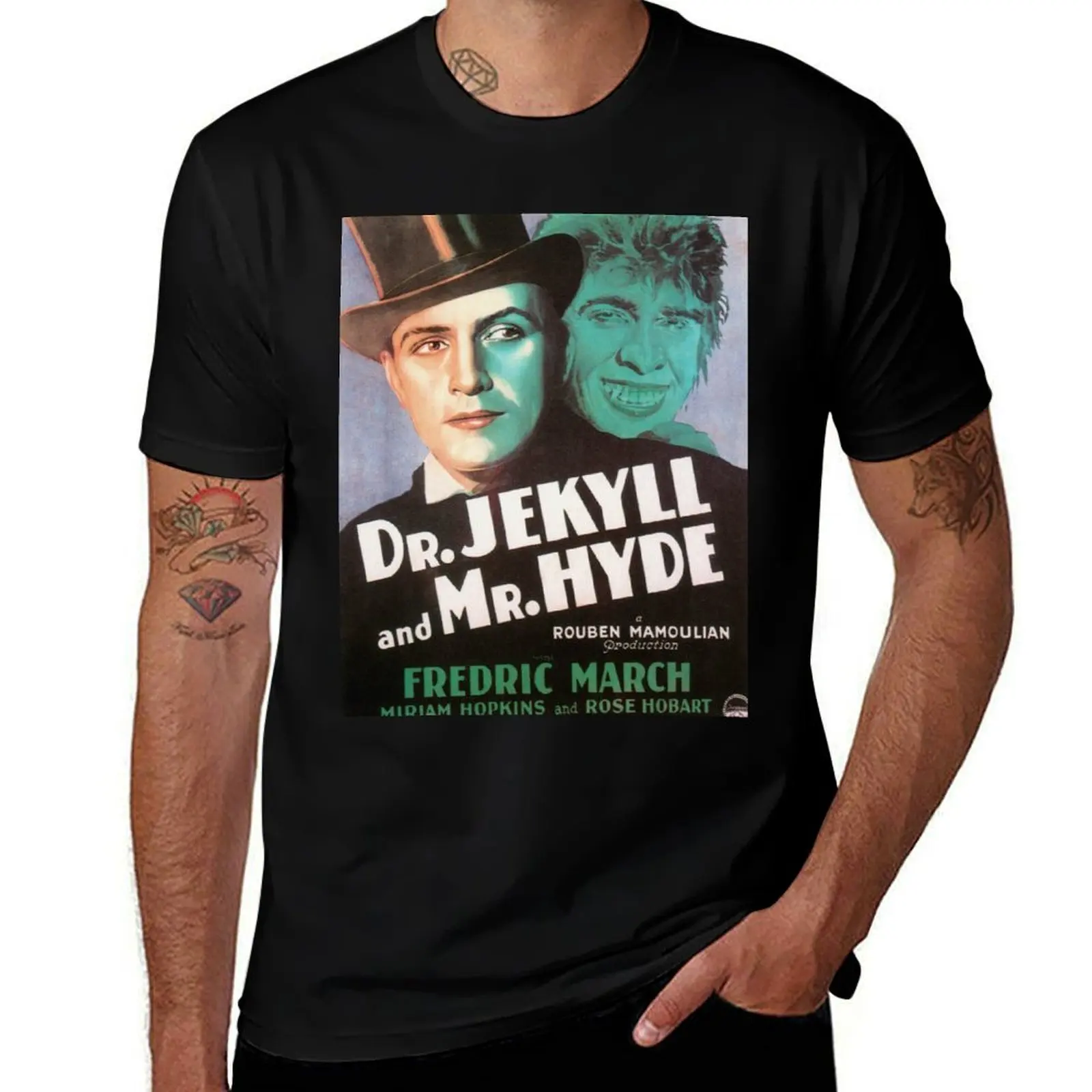 

Dr. Jekyll & Mr. Hyde - vintage horror poster - Fredric March T-Shirt Plus Size Basic Cotton T-Shirt
