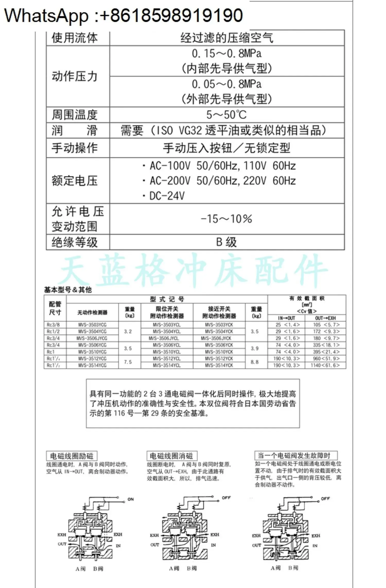 Электромагнитный клапан перфоратора mvs-3506jycg, двойной клапан сцепления 3504/3510YCG
