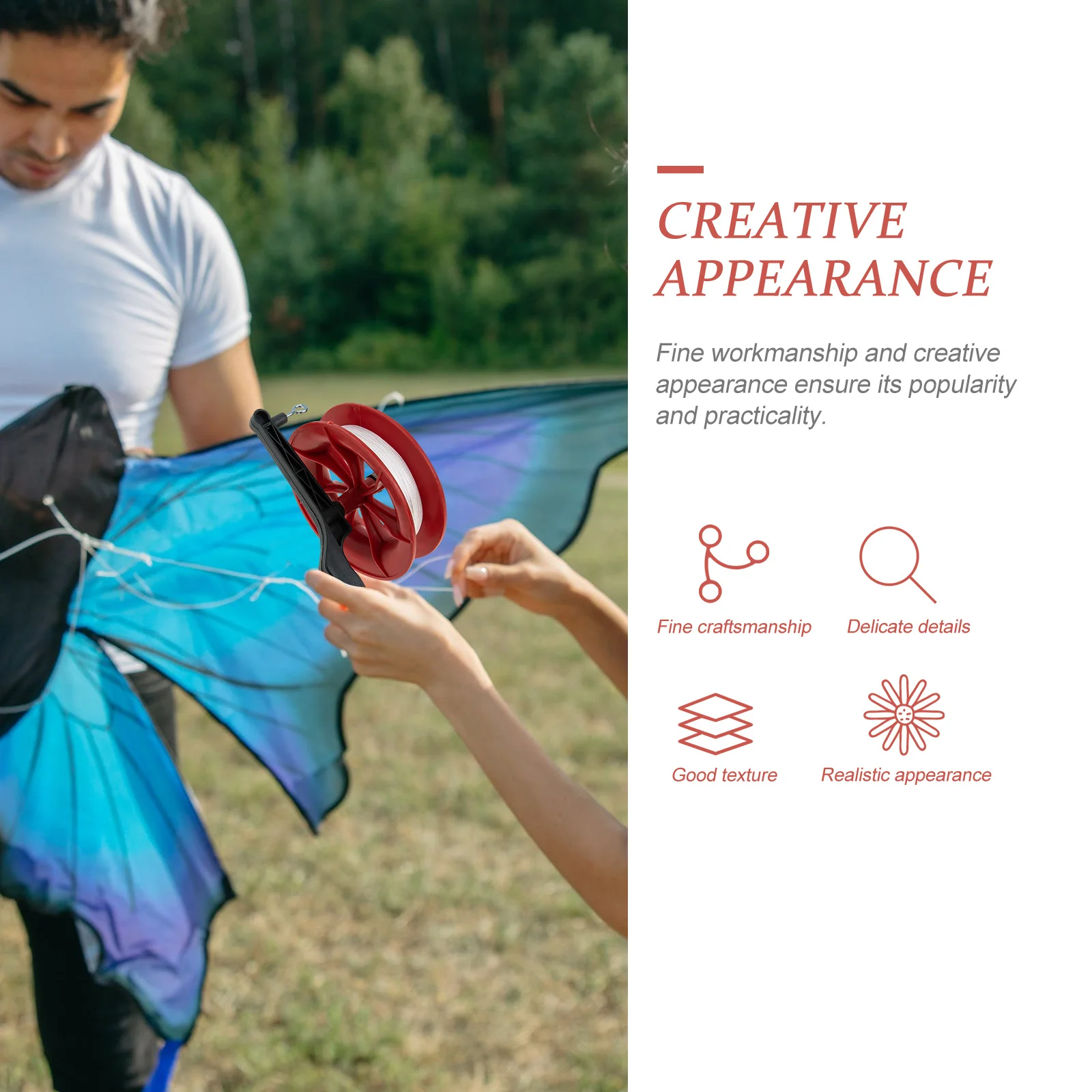 

2Pcs Kite String Winder Fine Workmanship Beautiful Appearance Easy Carry Use Kids Kite Accessories String Wheels