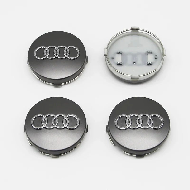 4PCS 60/61/68/69/77/135mm Car Wheel Hub Caps Emblem Badge Stickers Decoration For Audi S RS A4 B8 B6 B9 B7 A3 8P 8L A6 C7 C5