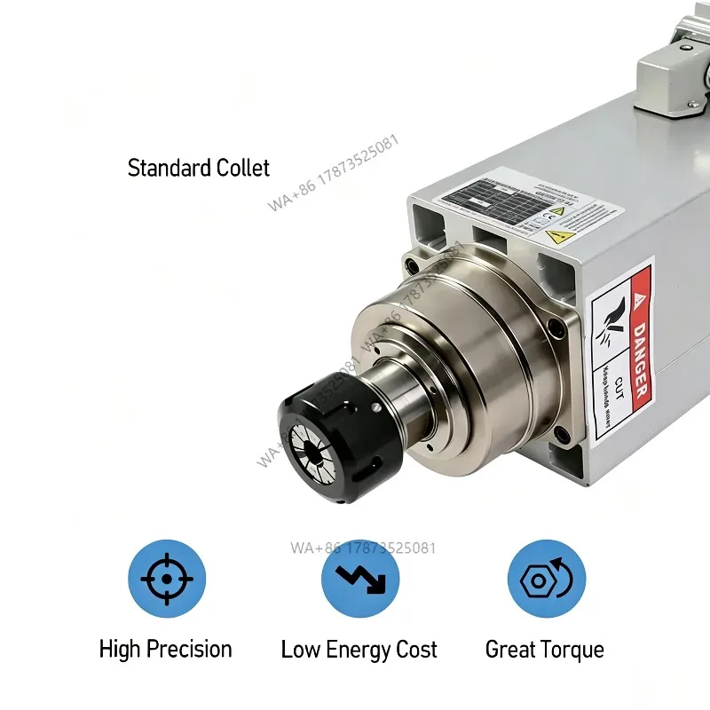6000w Spindle Motor For wood aluminium soft metal High Speed 300hz 18000rpm 6kw AC380-400V 200-240V 2.5Nm For Milling