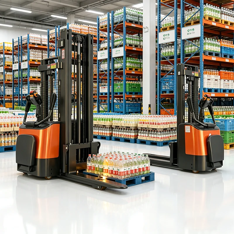 Electric Pallet Stacker Truck 2.5Ton Full Powered Walkie Stacker for Cargo Stacking