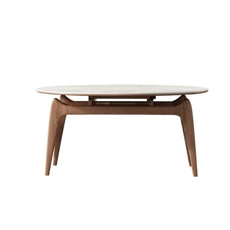 Mesa de comedor ovalada blanca, diseño de mármol nórdico, resistente al calor, minimalista, muebles de cocina