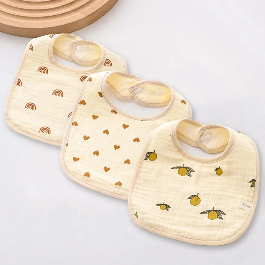 

1/3 шт., детский нагрудник из чистого хлопка, класс А, хлопково-марлевый детский нагрудник, мягкий шестислойный марлевый полотенце для новорожденных