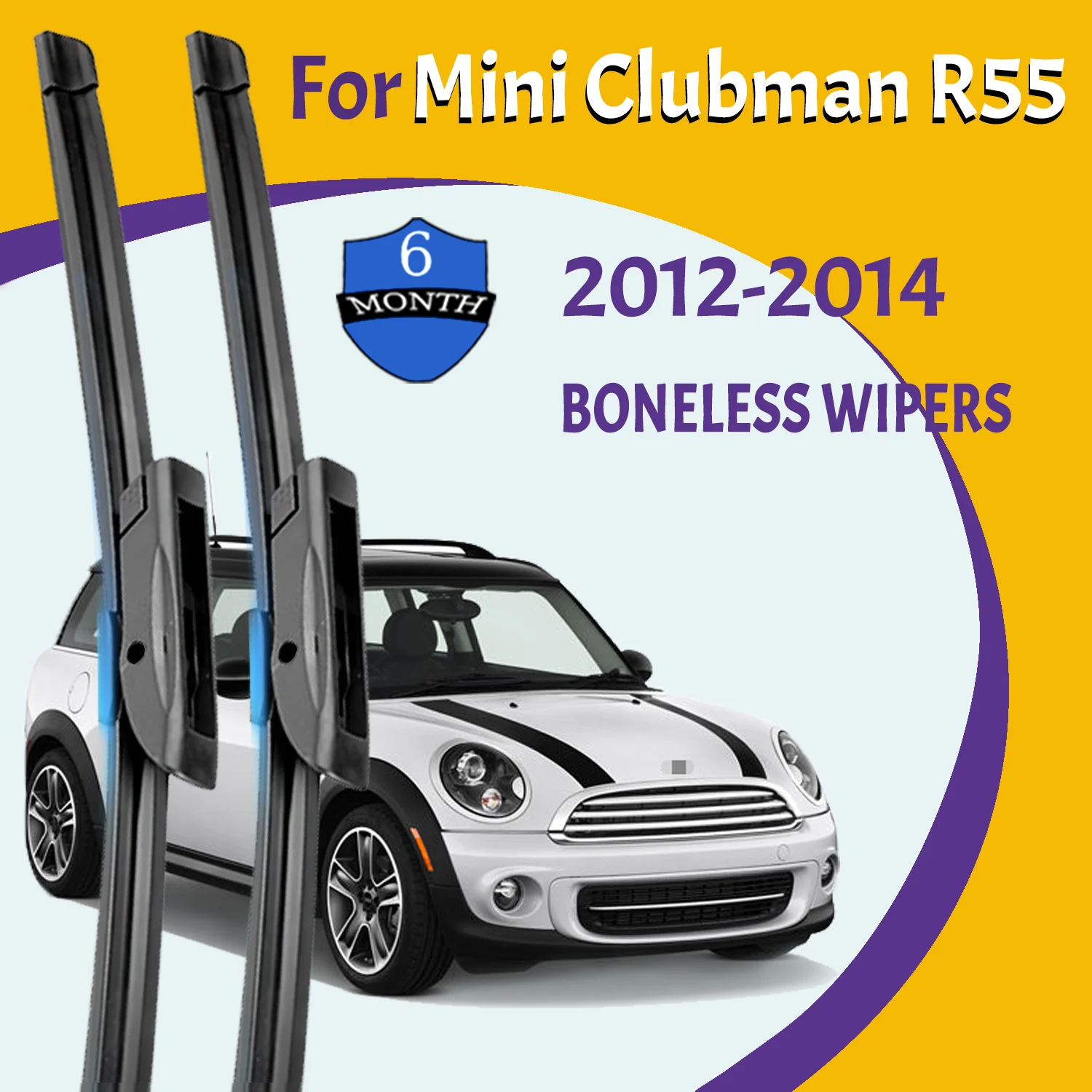 

Wiper Blades For Mini Clubman R55 2012-2014 Front Windshield Clean Window Windscreen Auto Parts Car Rain Brushes 19''+18''