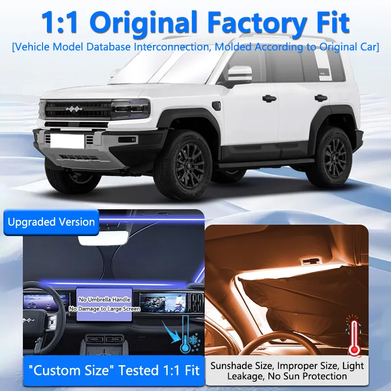 

for BYD Formula Leopard 5 2024 Car Sunshade Foldable Protector Parasol Summer Sun Interior Windshield Protection Car Accessories