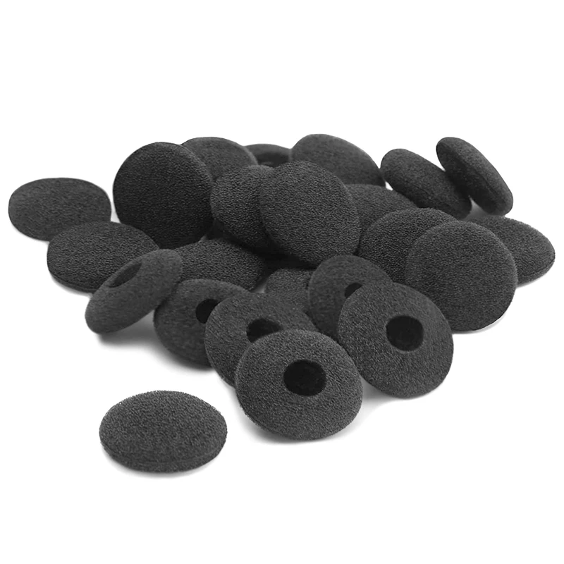 50 Pcs Round Sponge Cover 18mm 30mm 40mm  80mm Replacement Cushions Earphone Cotton Earphone Cover Earmuffs Ear Tips Earbuds