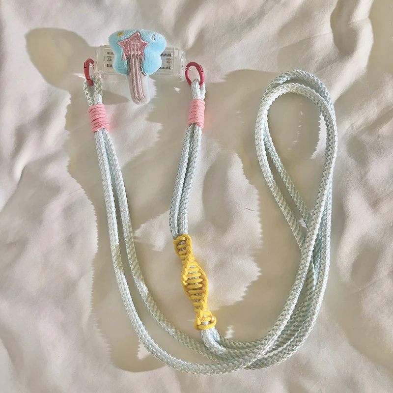 

Trendy 3D Blue & Pink Guitar Clip-On - Crossbody Long Lanyard for Phone Cases/Chains, Anti-Lost Portable Strap