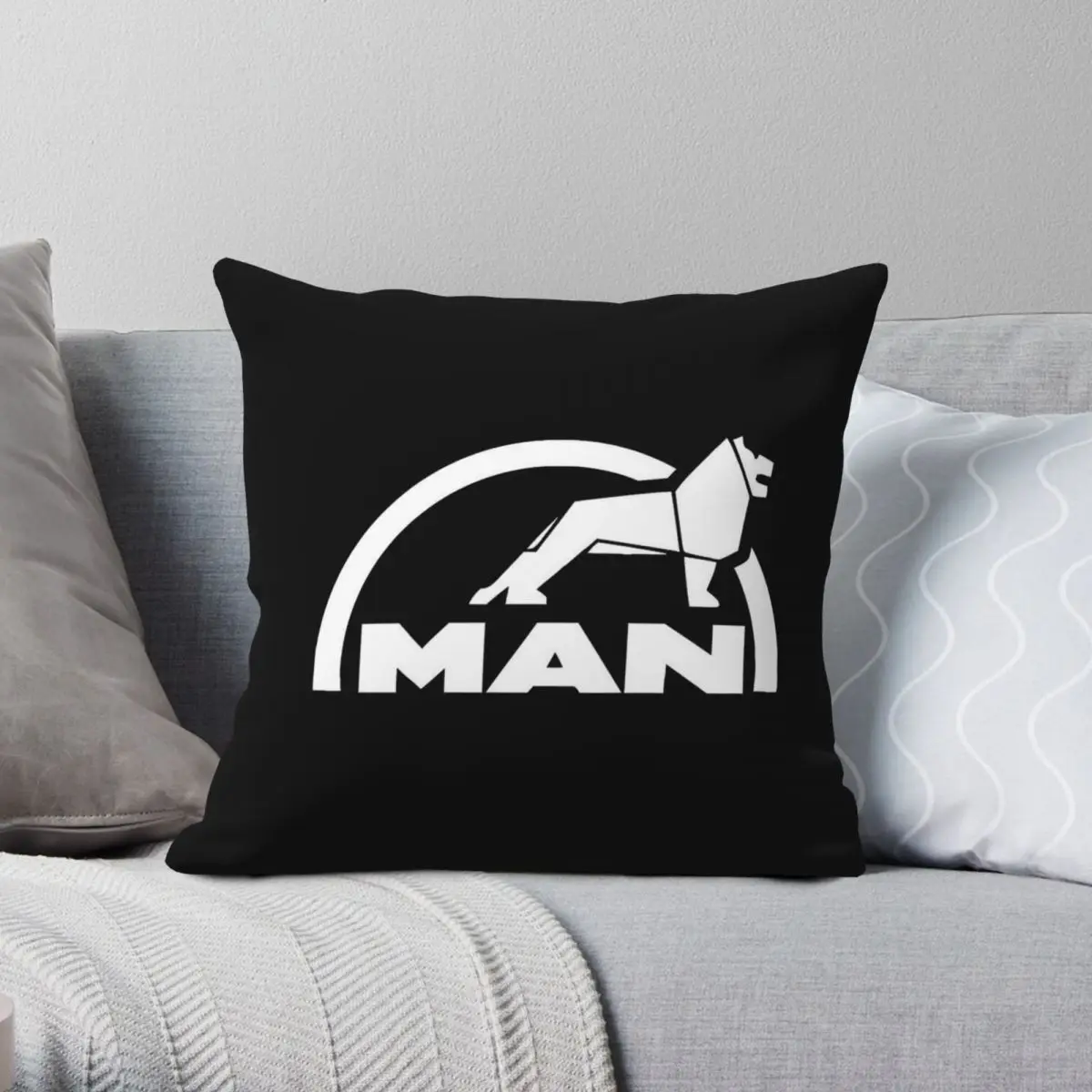 The Heavy Man Truck Square Pillowcase Polyester Linen Velvet Creative Zip Decor Pillow Case Sofa Cushion Cover Wholesale 45x45