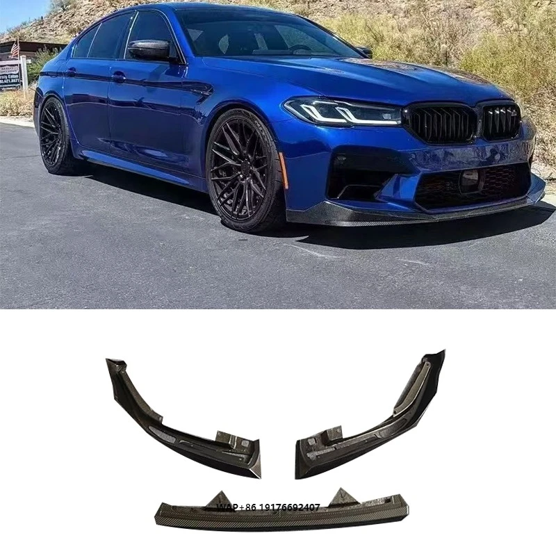 

High Quality MP Style Dry Carbon Fiber 3 Pcs Front Bumper Lip Splitter for F90 M5 LCI 2021+ Dry Carbon Fiber Front Lip