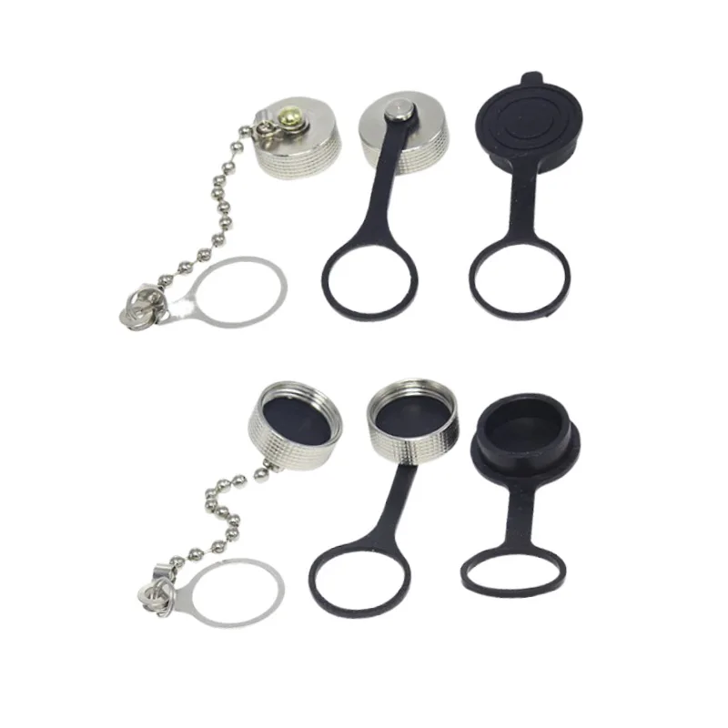 2/4/10Pcs GX12 GX16 GX20 Aviation Plug Socket Rubber Metal Protective Cap Waterproof Dust Cover Welding Cable Connector