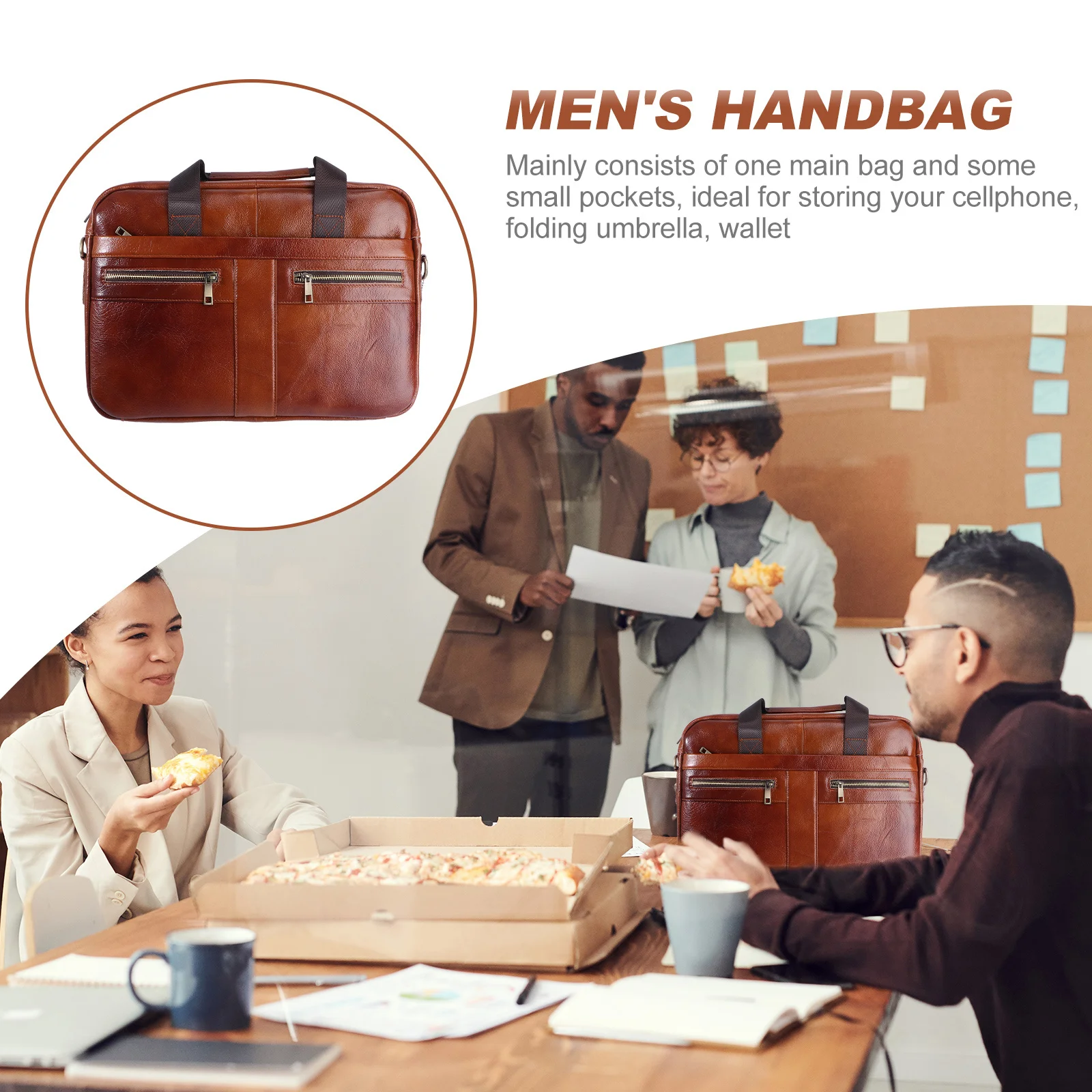 Business Men'S Briefcase Premium Large Capacity Shoulder Bag For Work Travel Laptop Storage Men Handbag Men Shoulder Bag