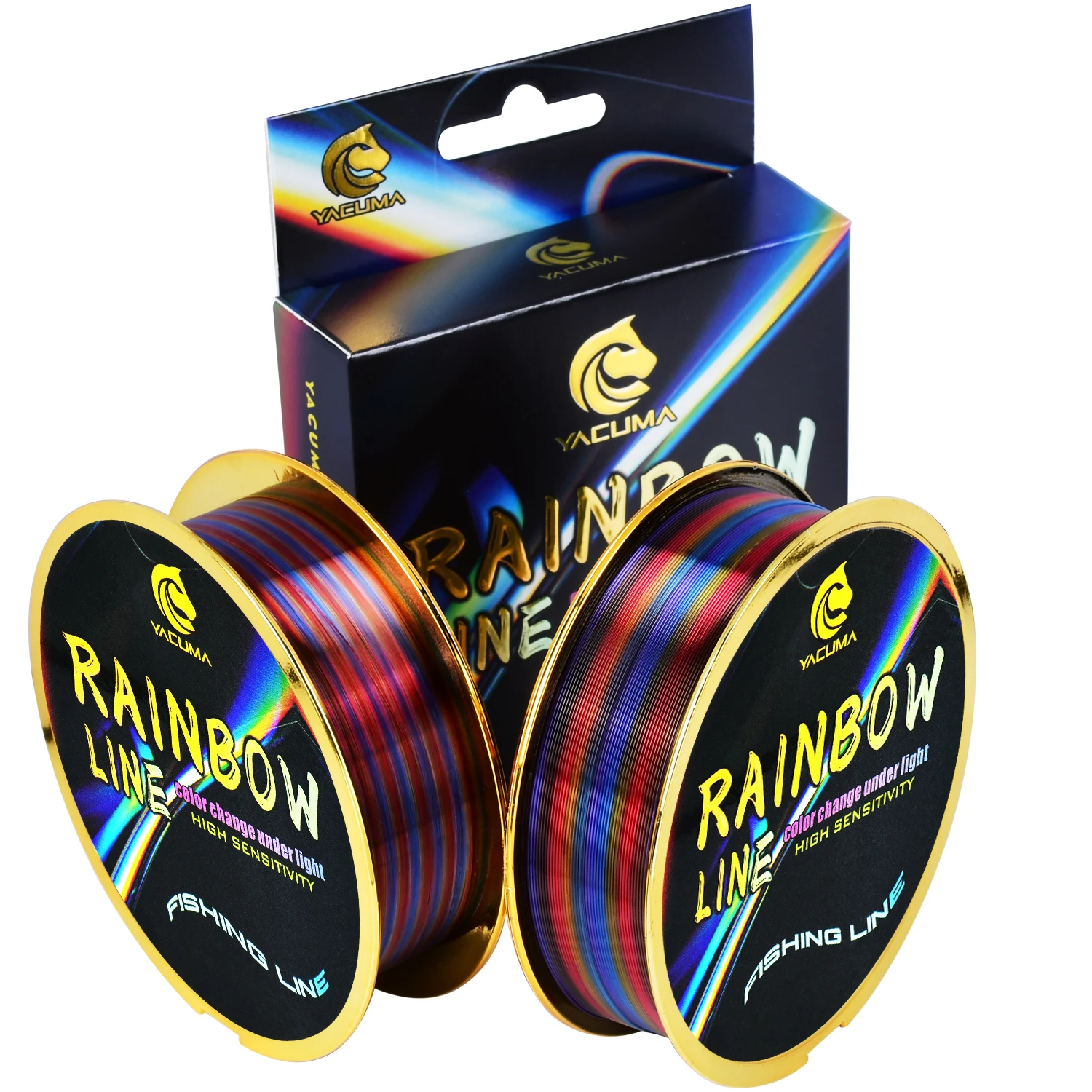 YACUMA 105M/114YDS Regenbogen-Monofilament-Angelschnur mit Fluorcarbon-Beschichtung, 5LB-37LB Stärke, Nylon-Angelschnur für alle Angler – Detail 6