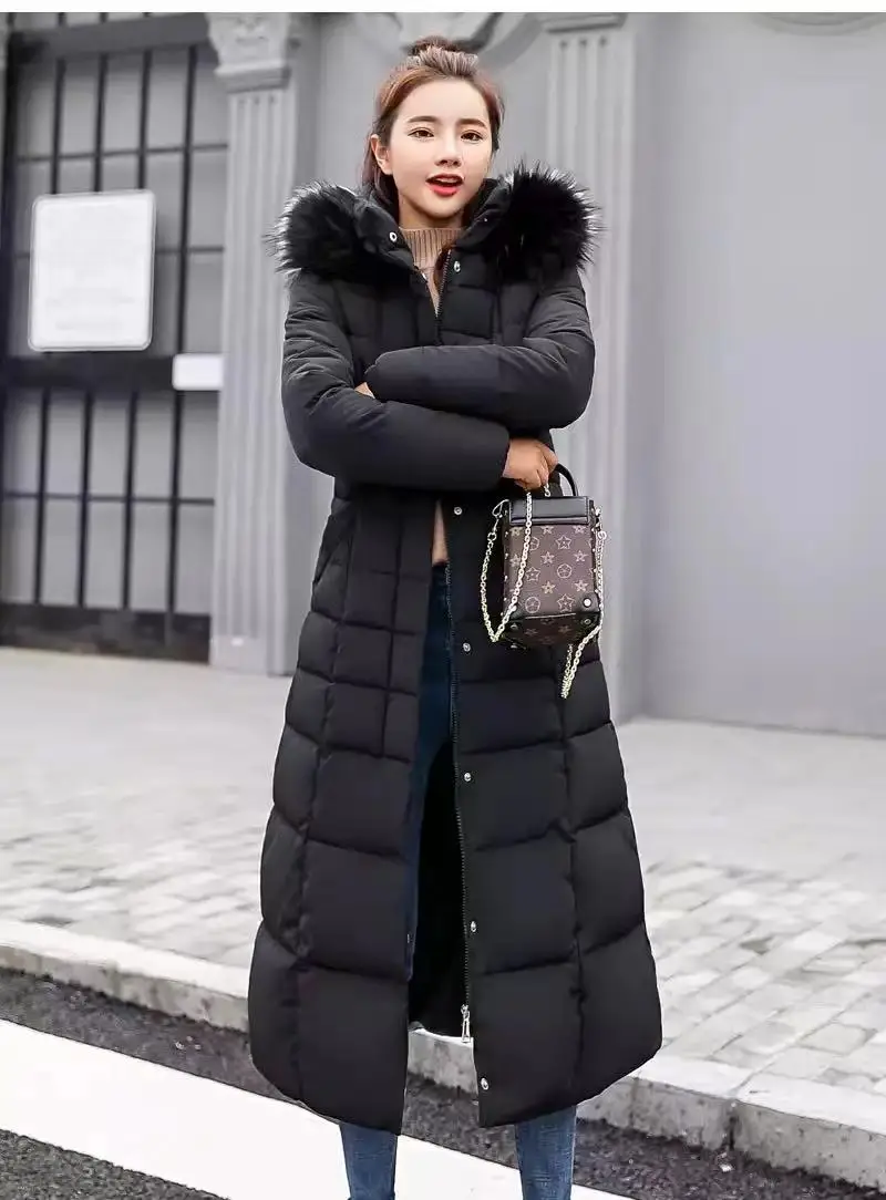 Nuove donne autunno inverno moda marrone nero caldo piumino spesso giacca Oversize Vintage lusso con cappuccio cappotti lunghi Parka