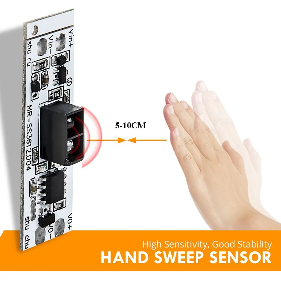 Modulo interruttore intelligente Sensore rilevatore di movimento Sensore di spazzata a mano per dito DC 12V 24V 3A Interruttori della luce di potenza massima 36W