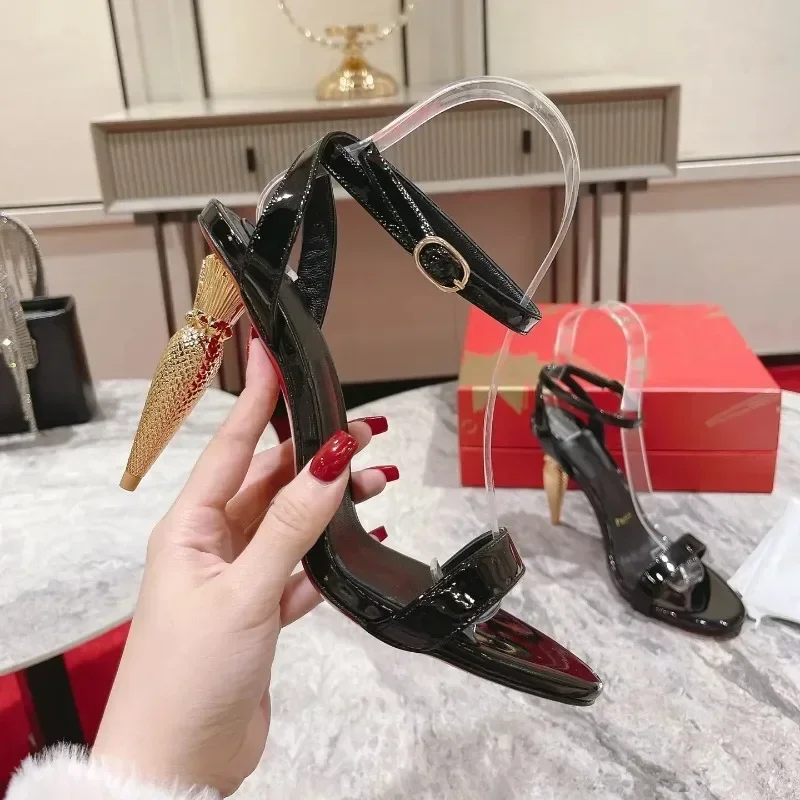 

Top Quality Womens High Heels Luxury Fashion Ladies Crystal Glisten Red Sole Shoes Classic Retro Designer 10cm High hee