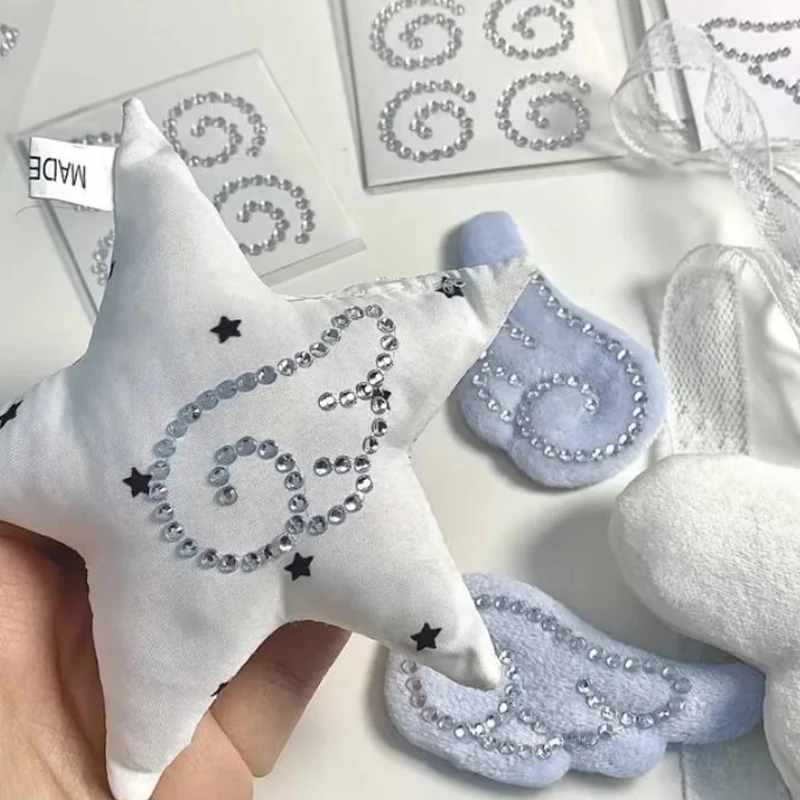 3D Angel Wings Crystal Stickers Face Fish Cakes Tattoos Sticker Self-Adhesive Crystal Jewelry DIY Scrapbooking Laptop Photocard