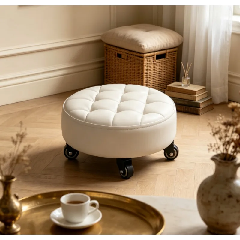 Wheeled Low Stool with 360° Rotation and Sturdy Metal Frame, Multi-purpose Rolling Seat for Floor Cleaning, Seam Sealing