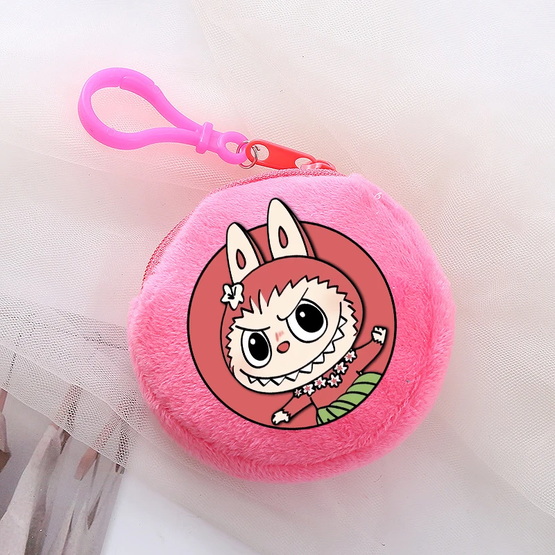 Labubu Coin Purse for Boys Girls POP MART Cartoon Cute Wallet Children Key Card Storage Mini Pouch Fashion Circle Clutch Bag