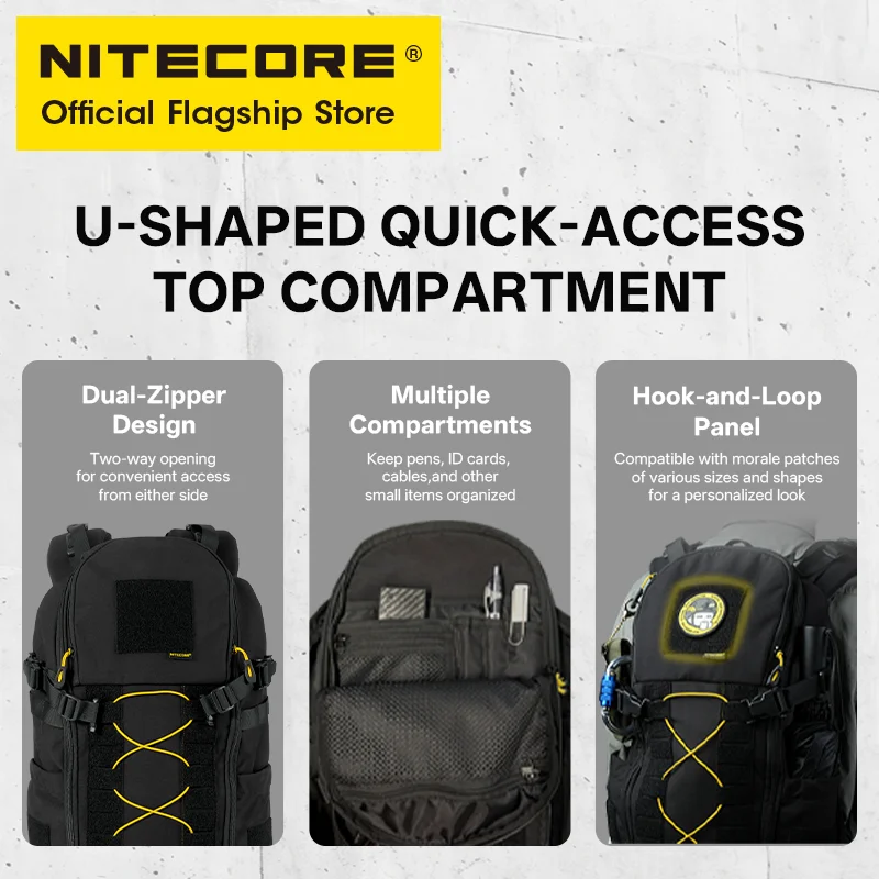 NITECORE BP24 24L Commuter Backpack Black 500D Fabric Modular Molle System for 15" Laptop for Camping Trekking Fishing Sport Ove image 4