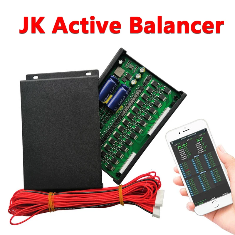 JIKONG Smart Balancer 8S 10S 12S 13S 14S 16S 1A Active Balancer equalizzatore Bluetooth li-ion Lifepo4 Lto Battery Pack