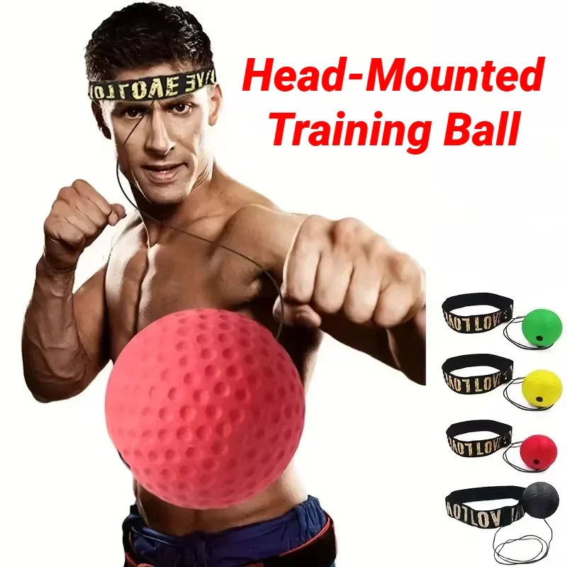 Ensemble de balles de boxe en caoutchouc pour entraînement de réflexe et de vitesse, accessoire d'entraînement d'agilité et de réaction, équipement de fitness léger avec bandeau absorbant assorti