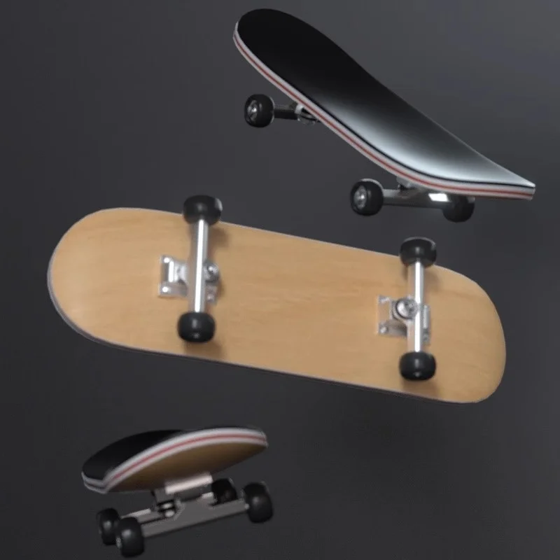 Professional Maple Wood Alloy Bearing Mini Finger Skateboard Toy Double Kick Board Children's Creative Gift Display Piece